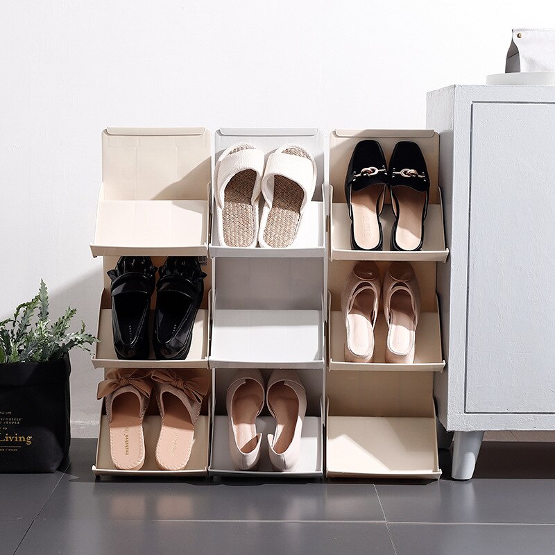 Shoe Rack Simple Assembled Shoe Box Plastic Storage Room Space Saving organizador de zapatos Shoes Hanger