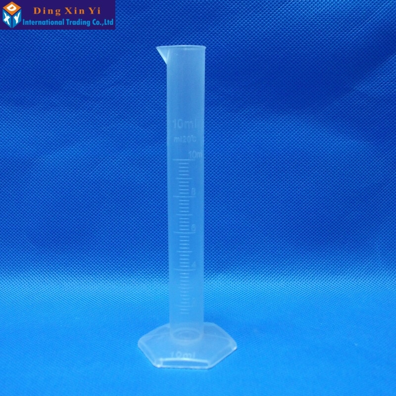 5 stks/partij Clear Plastic Cilinder 10 ml Meten Van Plastic Cilinder Afgestudeerd Cilinder voor Laboratorium Test