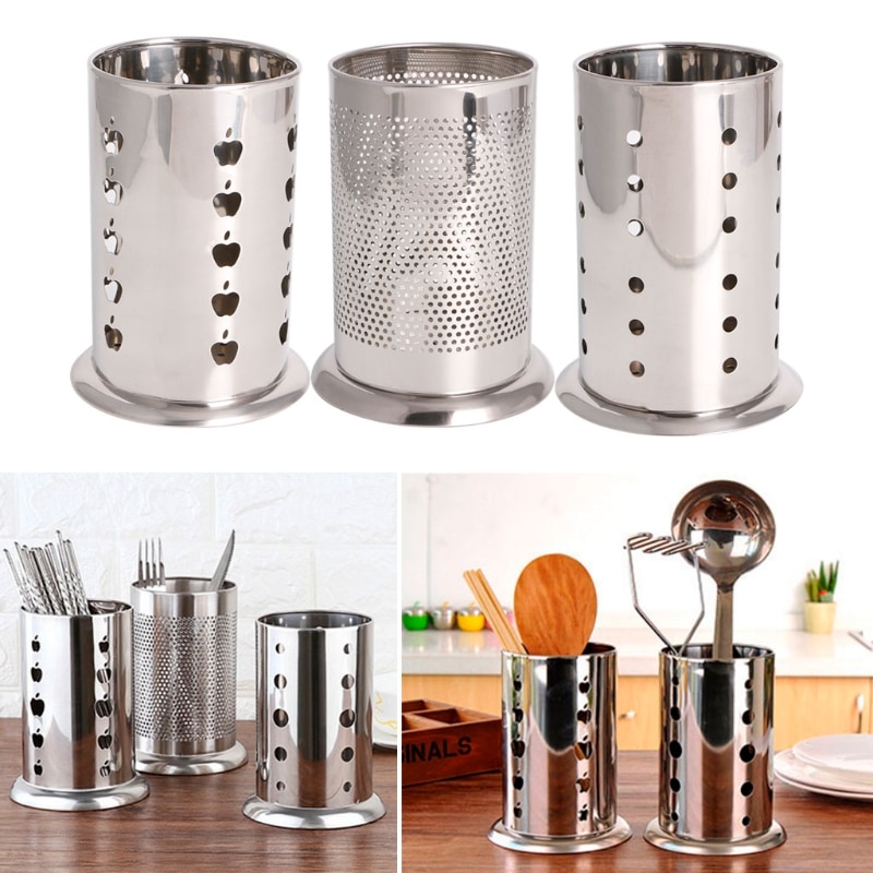 Soporte de cubiertos colgante de acero inoxidable, escurridor, cuchara, tenedor, palillos, cesta de almacenamiento, estante, accesorios de cocina, organizador de herramientas