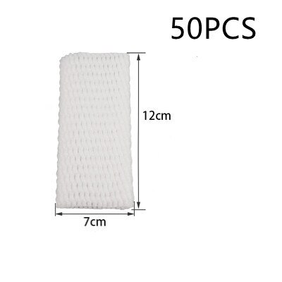 50PC Foam Net Sleeve Pocket Shockproof Protection Transport Packing Vegetable Fruit Wine Bottle Fragile Items Dedicated Mesh Bag: 12X7cm