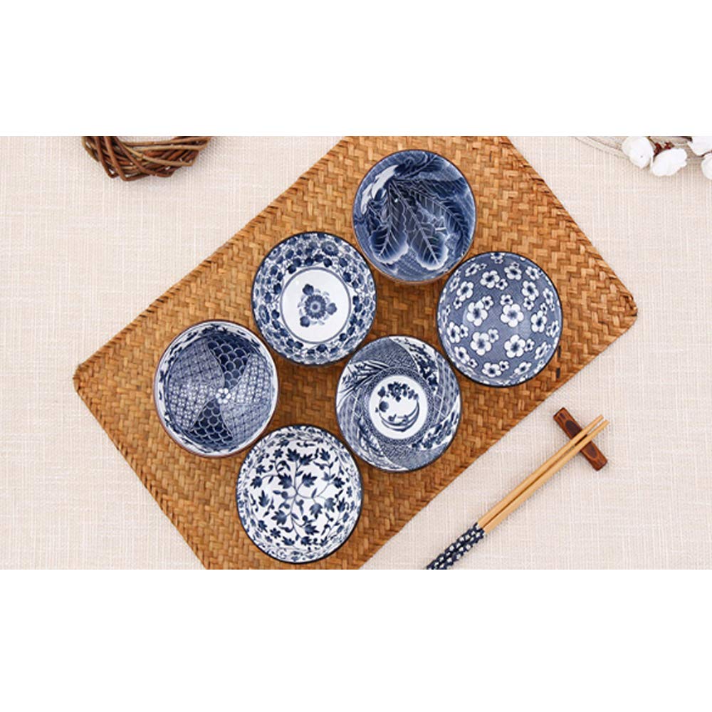 4pcs Ceramic chinese Style Plate Dish Shell Trumpet Shell Bowl Blue White Porcelain Dinnerware bowls ceramic bowl set