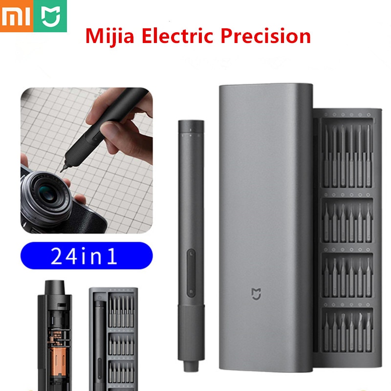 Xiaomi mijia elektrisk præcisionsskruetrækkersæt 2 gearmomentstyring 400 skrue 1 type-c genopladeligt magnetisk aluminiumskasse