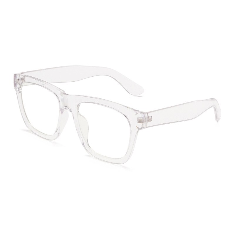 MARC Retro men's Transparent glasses Trandy clear Oversized Square eyeglasses frames women reading eyewear male Spectacle: White
