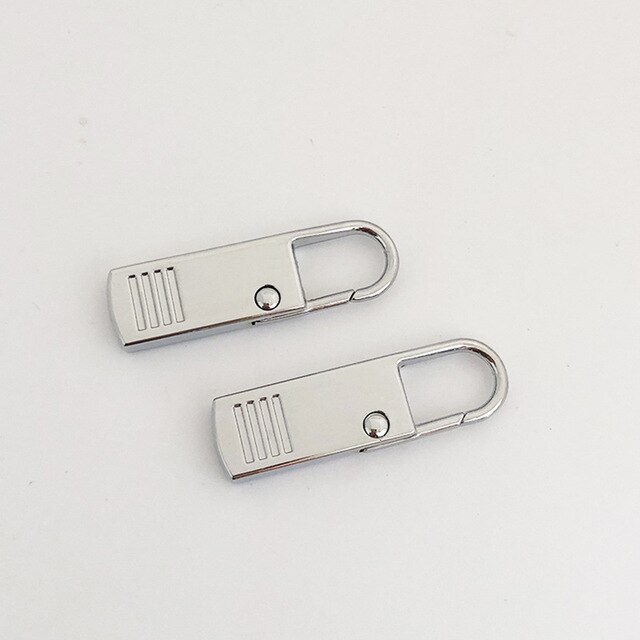 2pcs Zipper Pull Replacement Metal Pull Tab Fixer Repair Pullers For Luggage Suitcase Backpack Jacket: Light Gray