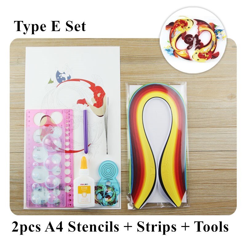 Quilling Paper Art A4 Template Paper Filigree Pattern Quilling Paper Stencils Origami Template Wall Art Filigree Paper Art: Type E Set