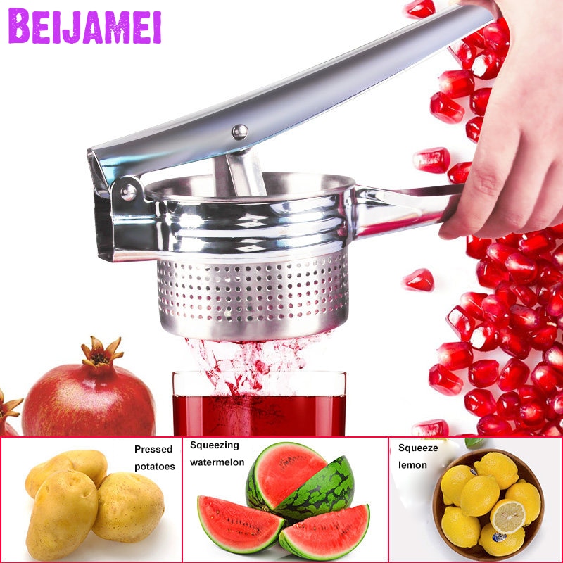 Beijamei manuell appelsin sitron juicer liten granateplepresser presser multifunksjonell potetpresser kjøkkenverktøy