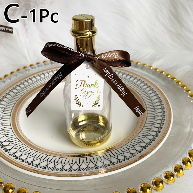 Wedding Candy Box Plastic Drifting Bottle Candy Box Champagne Bottle Small Box Birthday Banquet Candy Boxes: C