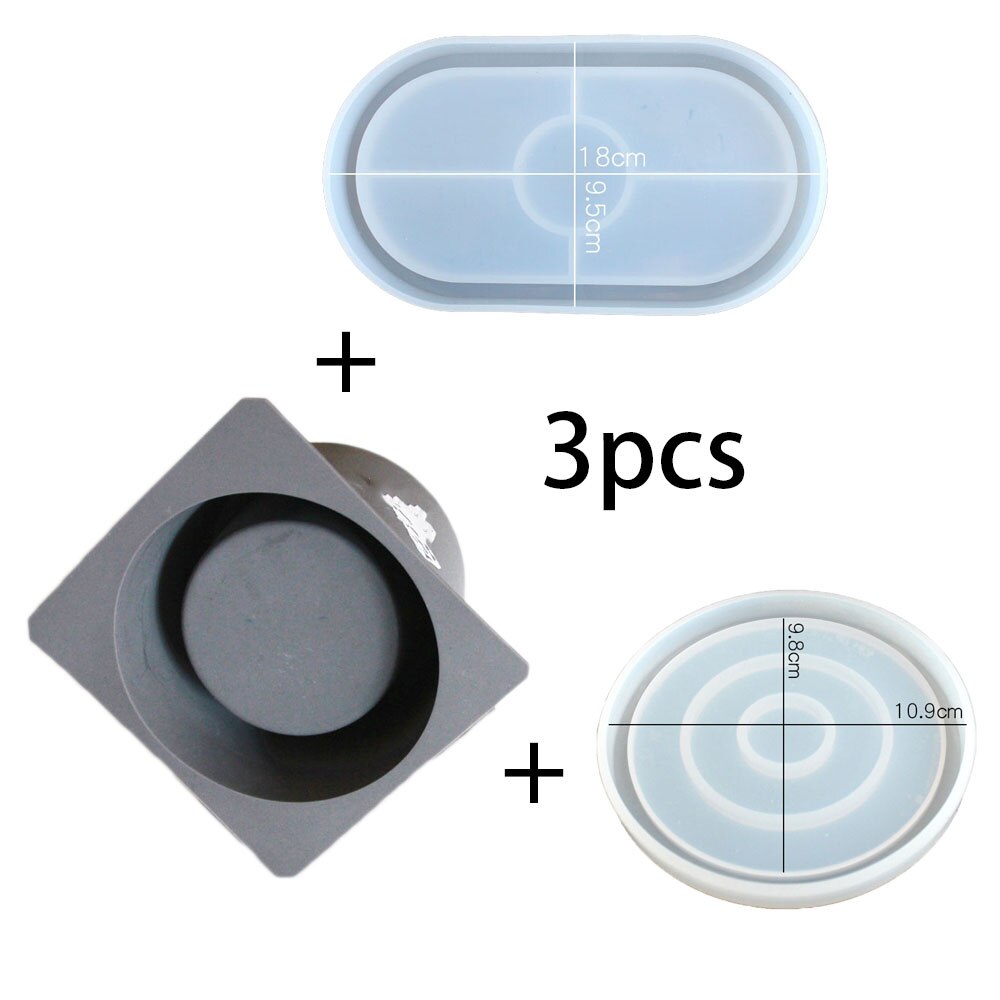 Bricolage béton pour Pot de fleur rond, DIY, pour jardinière en ciment: one set (3 pcs)
