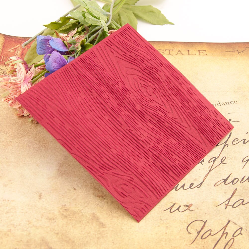 Dossier de gaufrage de En Bois Texturé Scrapbooking Plastique Embosseuse Dossiers Carte Faisant Des Fournitures Album De Mariage Papier Artisanat Décor