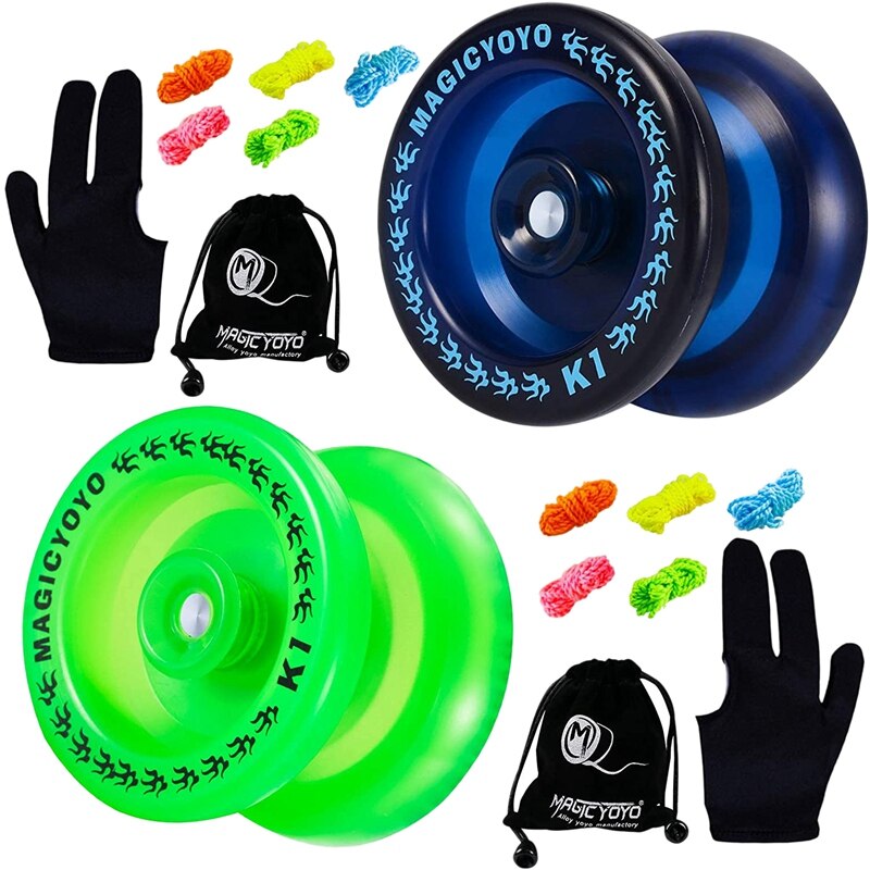 Magicyoyo K1-Plus Professionele Responsieve Yoyo Voor Kinderen, Plastic Yoyo Met Smalle C Lager, yoyo Voor Beginners (Donker Blauw &amp; Groen): Default Title