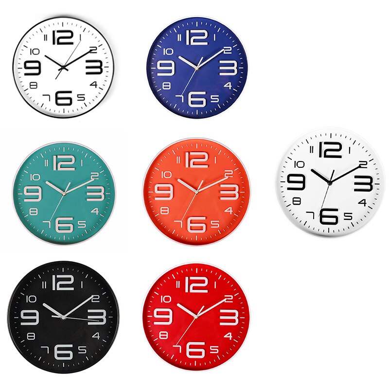 Indoor Big 3D Number Silent Wall Clock Quiet Movement Wall Clocks Battery Operated 10 Inch