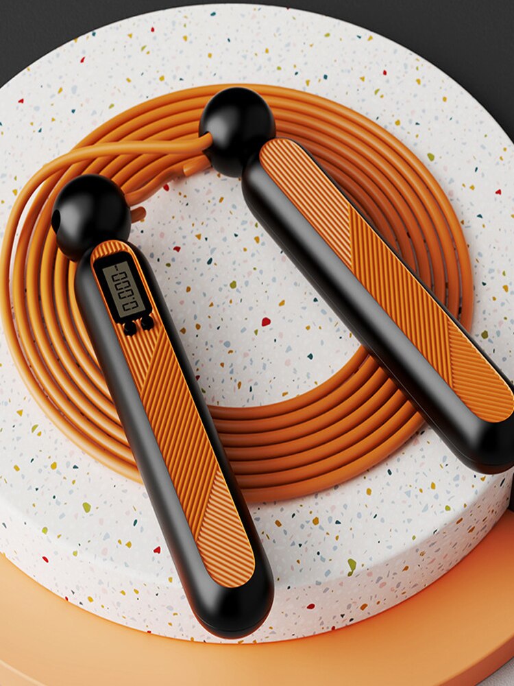 Hoip Jeeky corda per saltare professionale ragazza dimagrante perdere peso modellante contatore brucia grassi senza fili salto corda fitness sport: OrangeLong rope