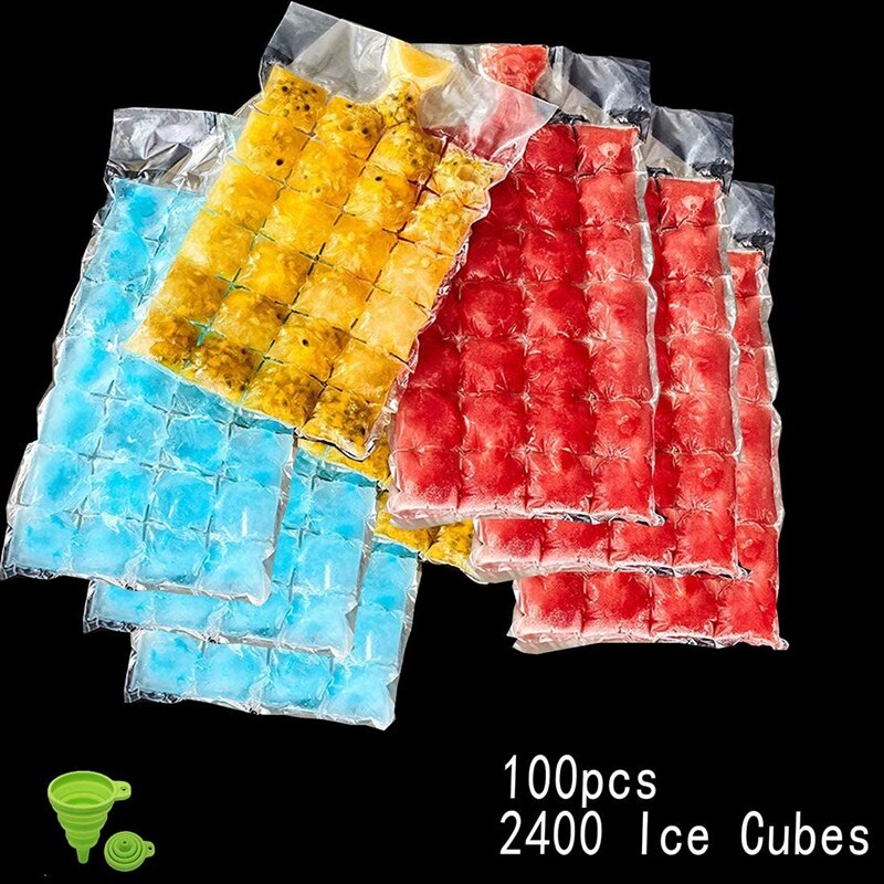 100Pcs Zelfdichtende Wegwerp Ice Maker Freeze Ice Vierkante Mold Ice Tray Tas Ice Maker Kan 2400 ijs Vierkante