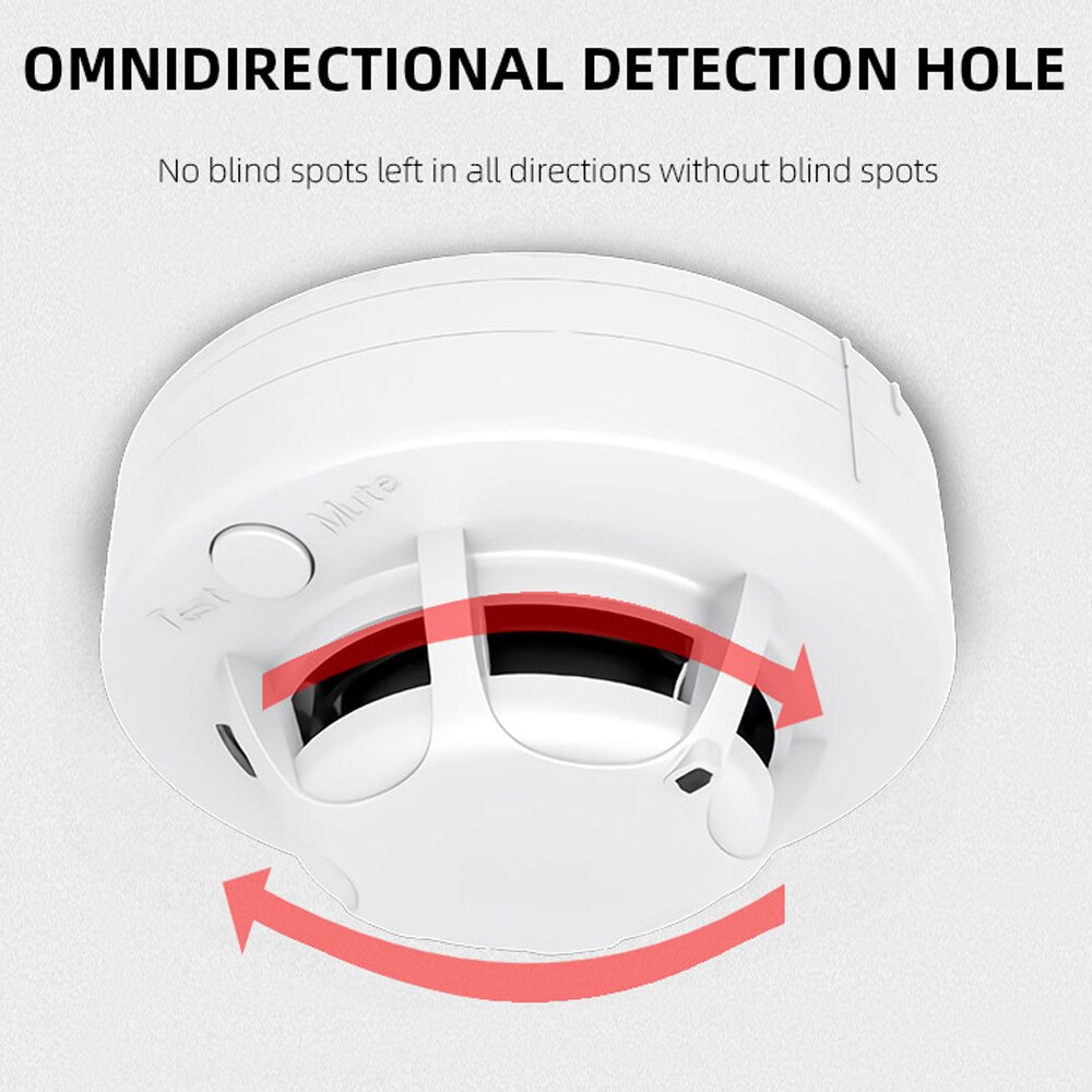 Wolf-Guard Wireless Fire Smoke Alarm Detector 85dB 433MHz Indoor High Sensitivity Stable Sensor for Home Security System