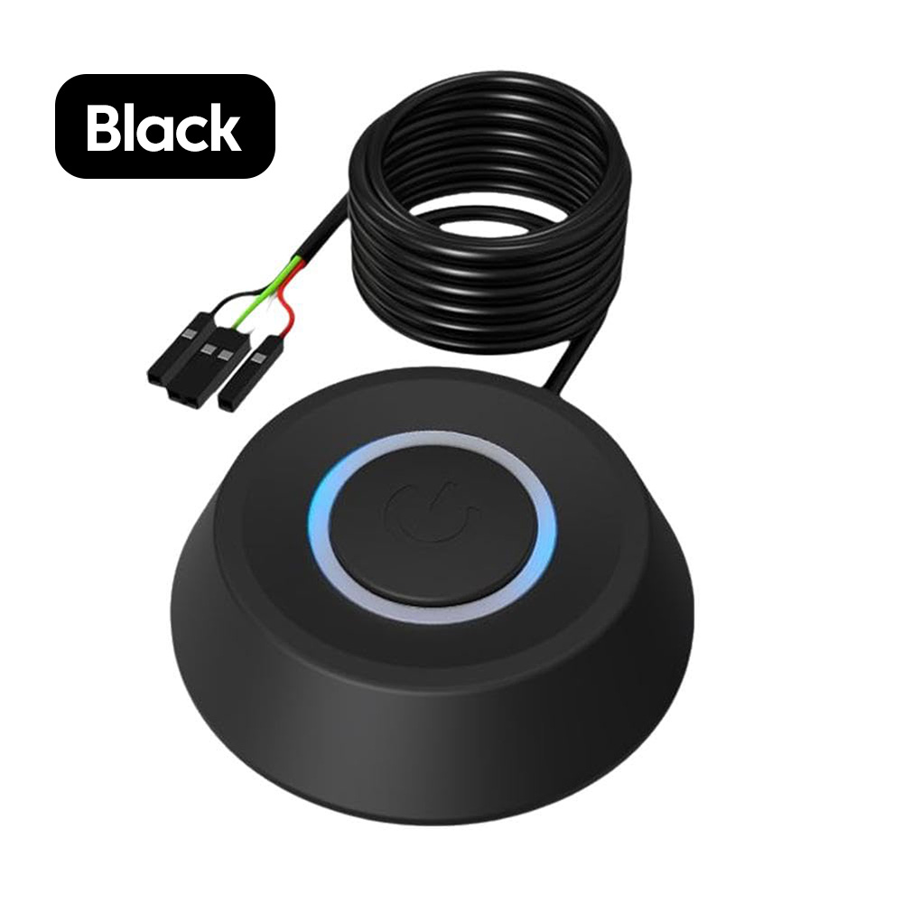 Bouton poussoir pour ordinateur de bureau, interrupteur d'alimentation, démarrage externe, bouton marche/arrêt avec câble d'extension de 1.8m, interrupteur de démarrage rond: Orange