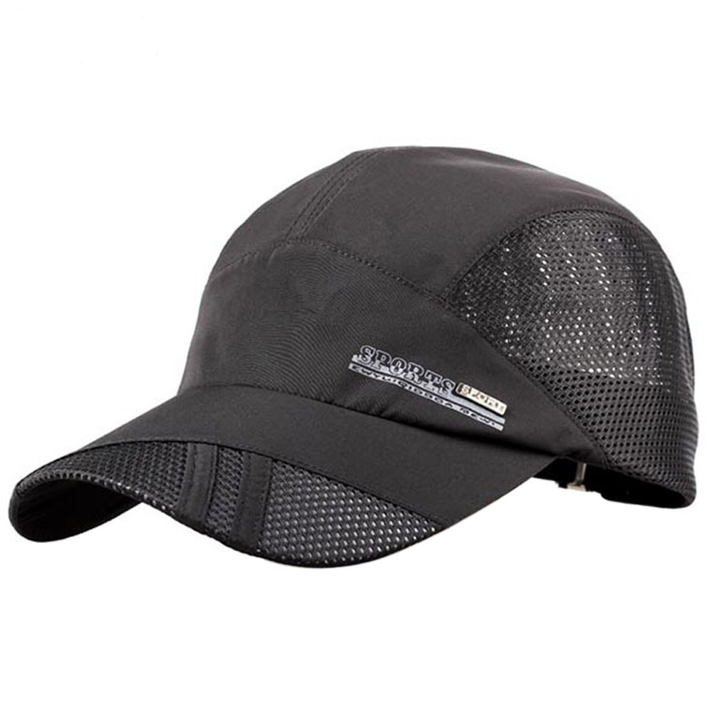Offre spéciale été respirant maille casquette de Baseball séchage rapide chapeaux pour hommes bleu gris
