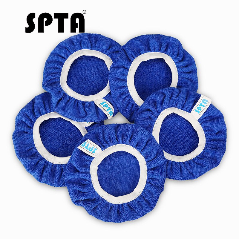 SPTA 7 Inch & 8 Inch Car Polisher Bonnet Max Waxer Bonnet Polishing Pad Sets For Wash 7 Inch & 8 Inch Car Polishers Pack of 5Pcs