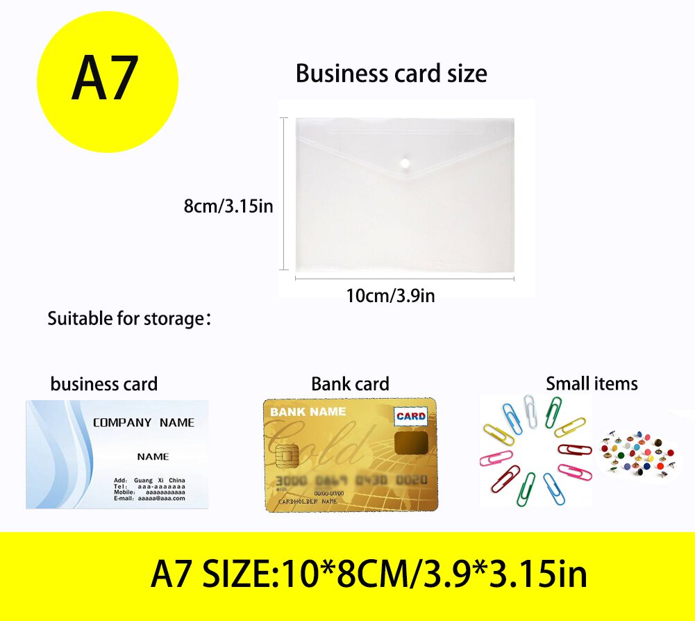12pcs/set A4 file folder storage bag transparent plastic A5 document bag A3 office file bag school supplies paper bag folder