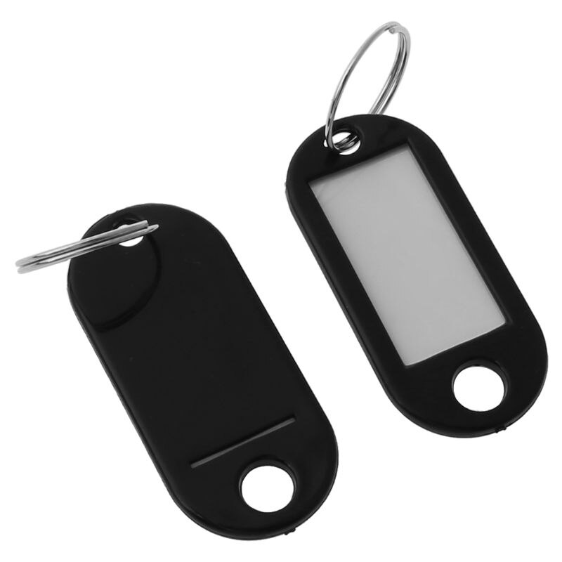 50Pcs Key Id Tag Bagage Bagage Naam Label Kaart Met Split Ring Sleutelhanger F3MD