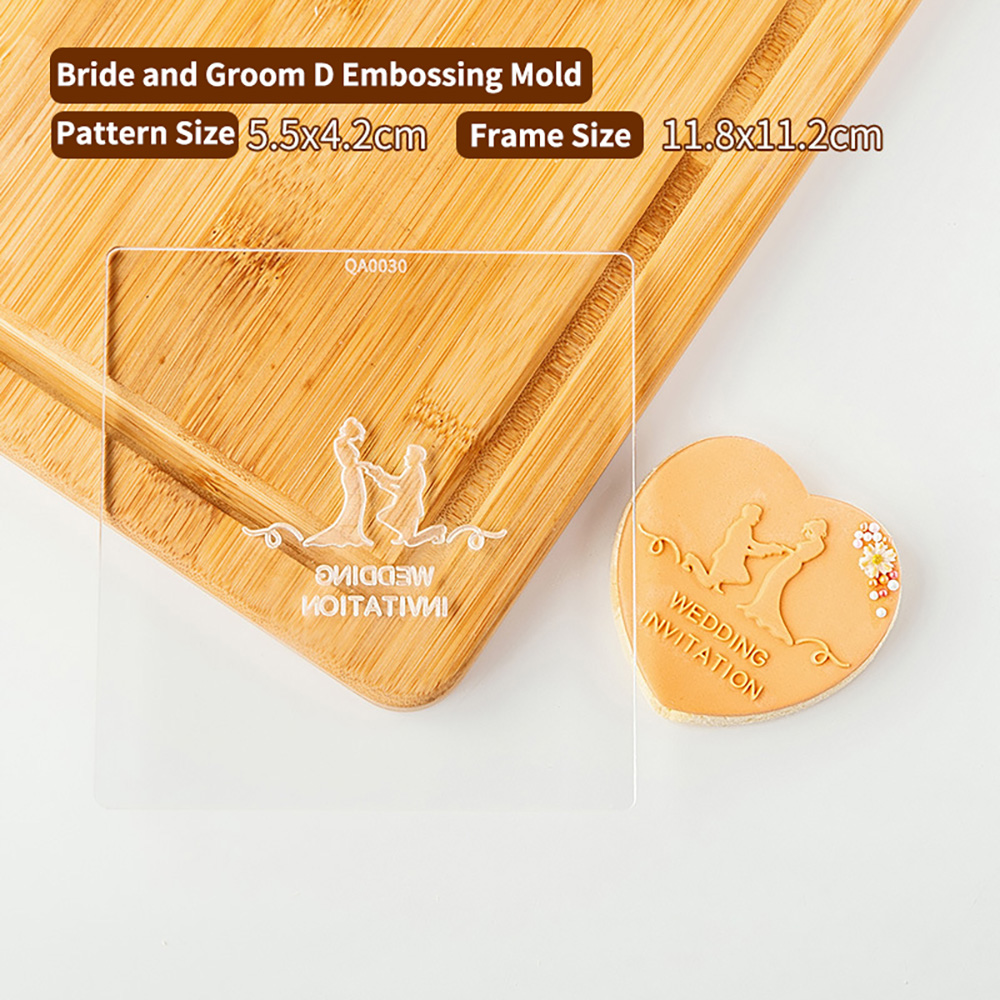 Verktøy for bryllupskakedekorering, kakepresse, stempel, pregemaskin, kjeksutstikker, fondant, sukkerhåndverk, kakeutstikkere, form, kakeform: Brun