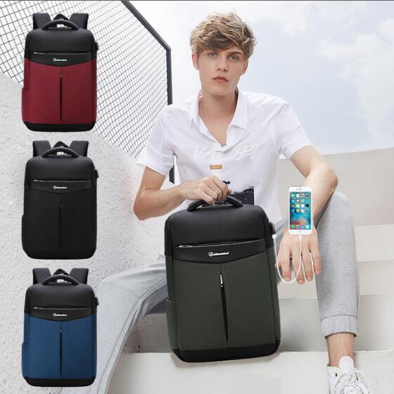 Sac d'ordinateur d'étudiant de sac à dos de 15.6 pouces de grande capacité Rechargeable de voyage d'affaires des hommes imperméables