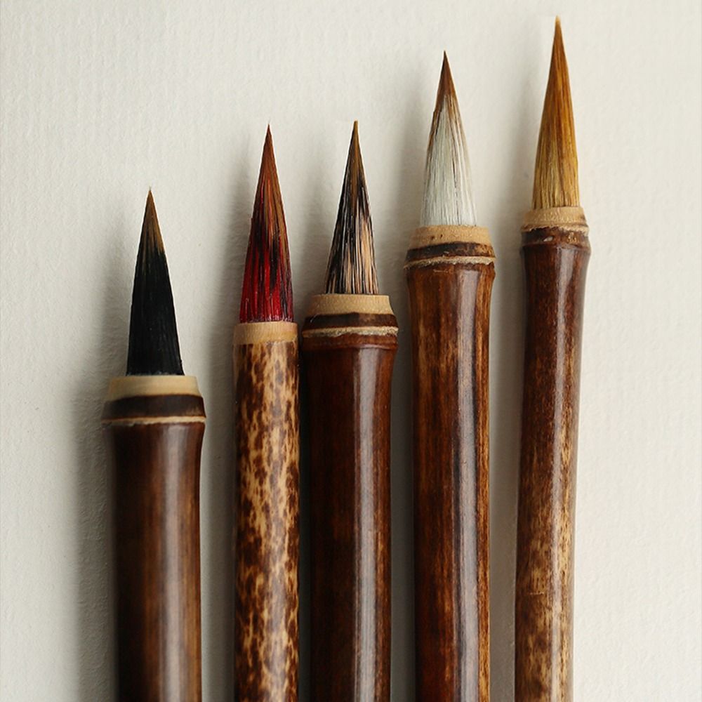 Traditional Chinese Writing Brushes Bamboo Wolf's Hair Writing Brush for Calligraphy Painting Practice Brush