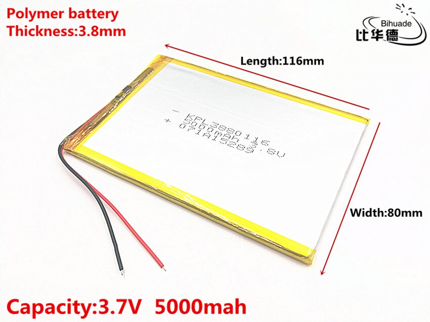 2pcs 3.7V,5000mAH 3880116 (polymer lithium ion bat... – Vicedeal