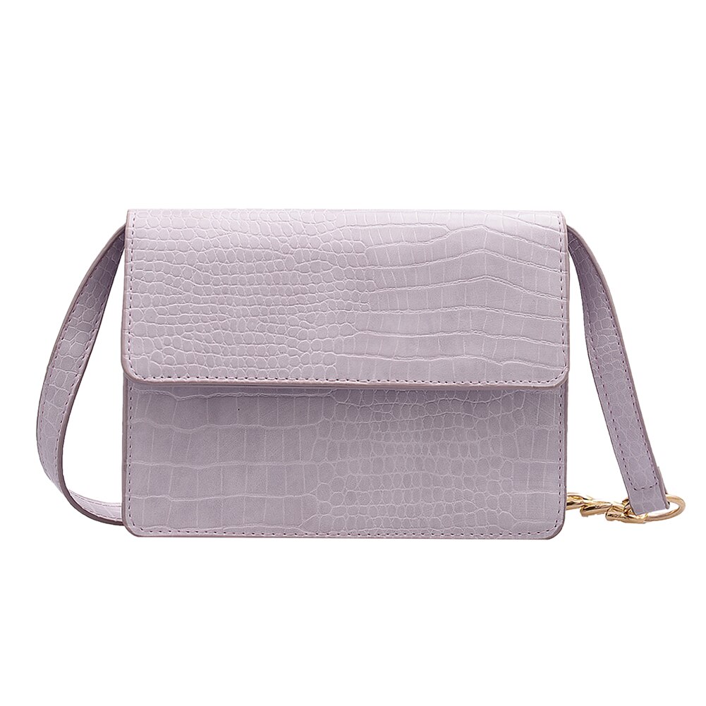 Dames leren schoudertas klassieke textuur delicate zakelijke dagelijkse pure kleur kleine handtas: Paars 