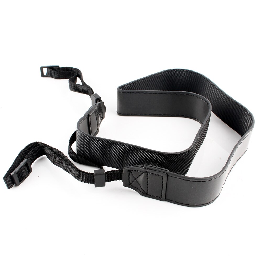 Pu læder hals skulder slynge bælte kamerarem til sony  a580 a560 a290 a7 a77 a65 a58 a57 a37 hx400 hx300 hx350 nex 5t nex 6: Sort