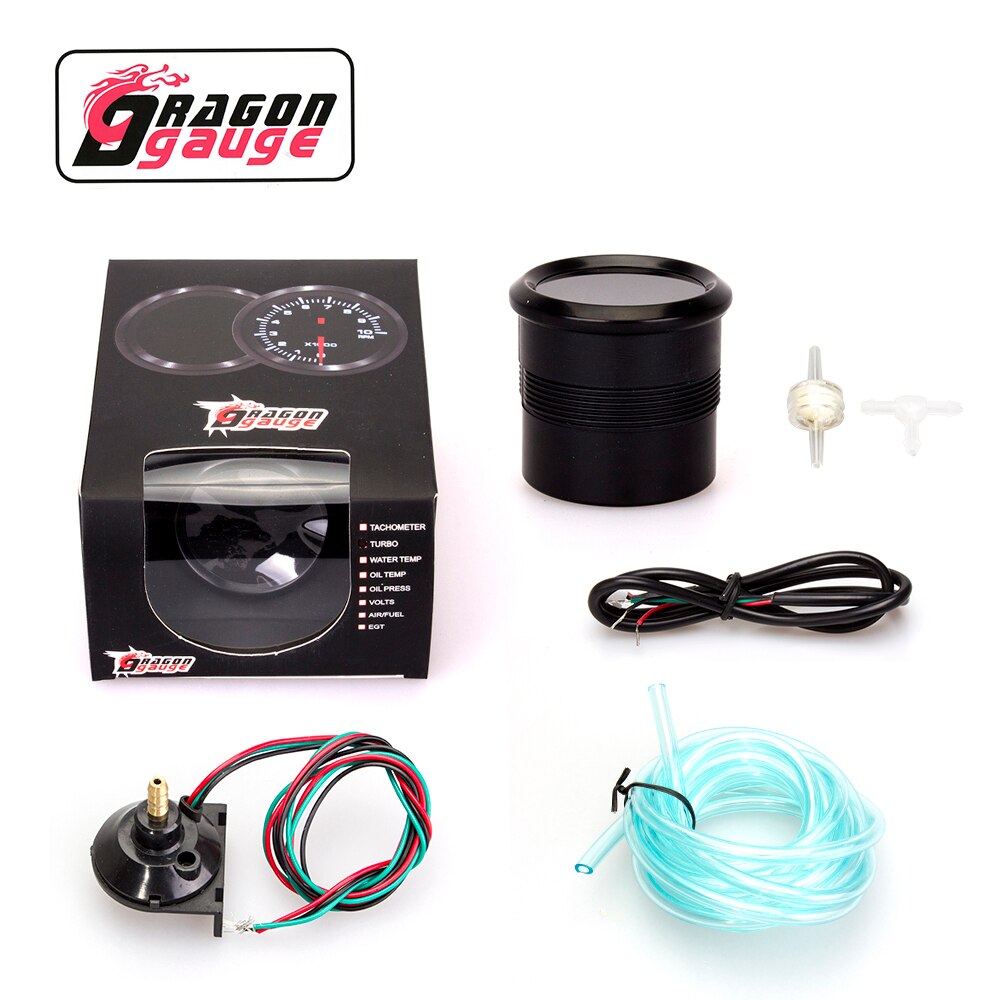 「drake」 2 &quot; 52mm boostermätare/turbomätare/turbinmätare -30 ~ 30 psi pildisplay svart 12 volts biltillbehör+mätare