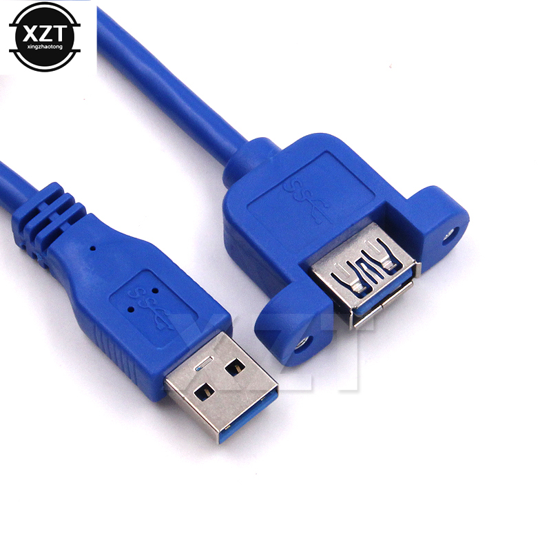 High Speed USB 3.0 Male To Female USB 3.0 Extension Cable Wire Computer Host Panel Mount Screw USB Connector Adapter