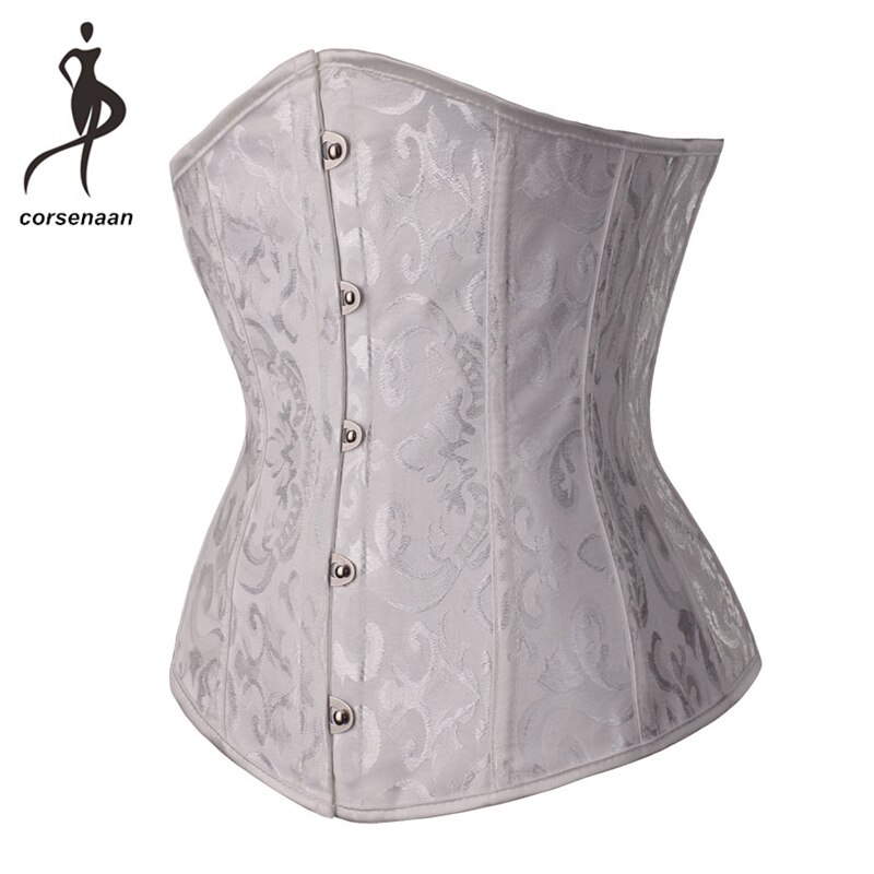 Black/White Women Wiast Shaper Long Troso Waist Training Corset 14 Steel Boned Underbust Corsets Size XS-2XL 28331#