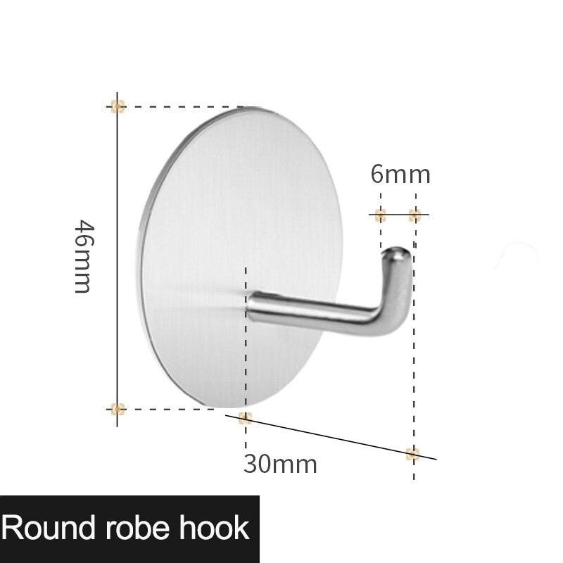 Crochets à suspension de cuisine, 3M, 1 pièce, crochet mural pour serviettes et vêtements, pour accessoires de salle de bains: Round hook 6-30