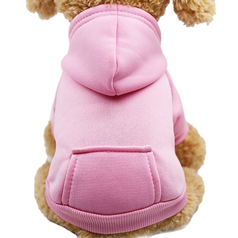 Seguridad ropa para perro pequeña perro mascota con capucha abrigo suave polar ropa para cachorro de perro sudadera invierno ropa para perros XS-2XL: pink / XXL