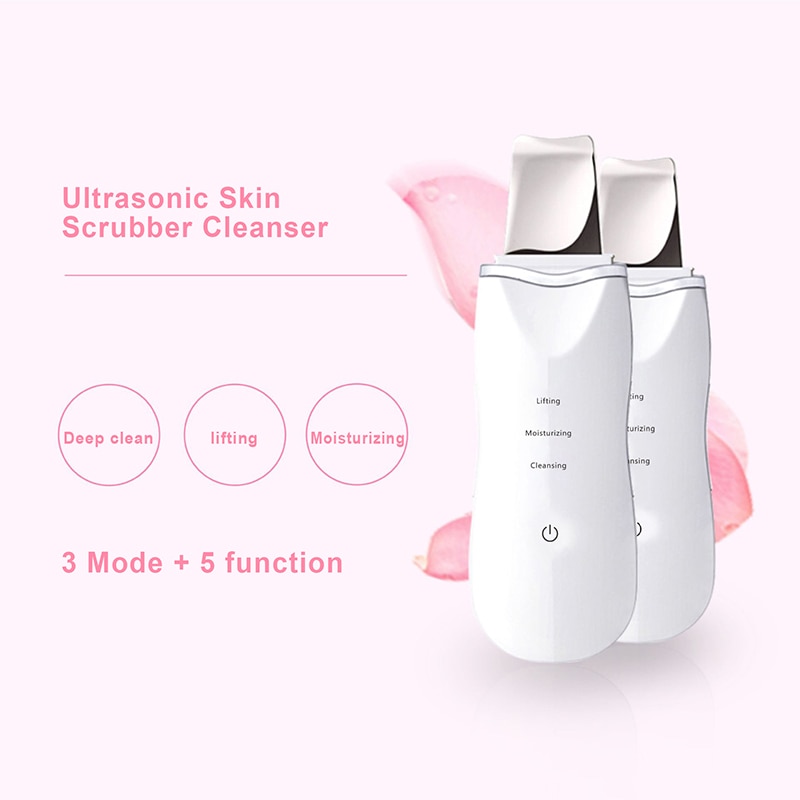 Ultraljud ansiktsrengöring hudskrubber rengöringsmedel ansiktslyftterapi spa ultraljud peeling rengöringsmaskin #ei -159