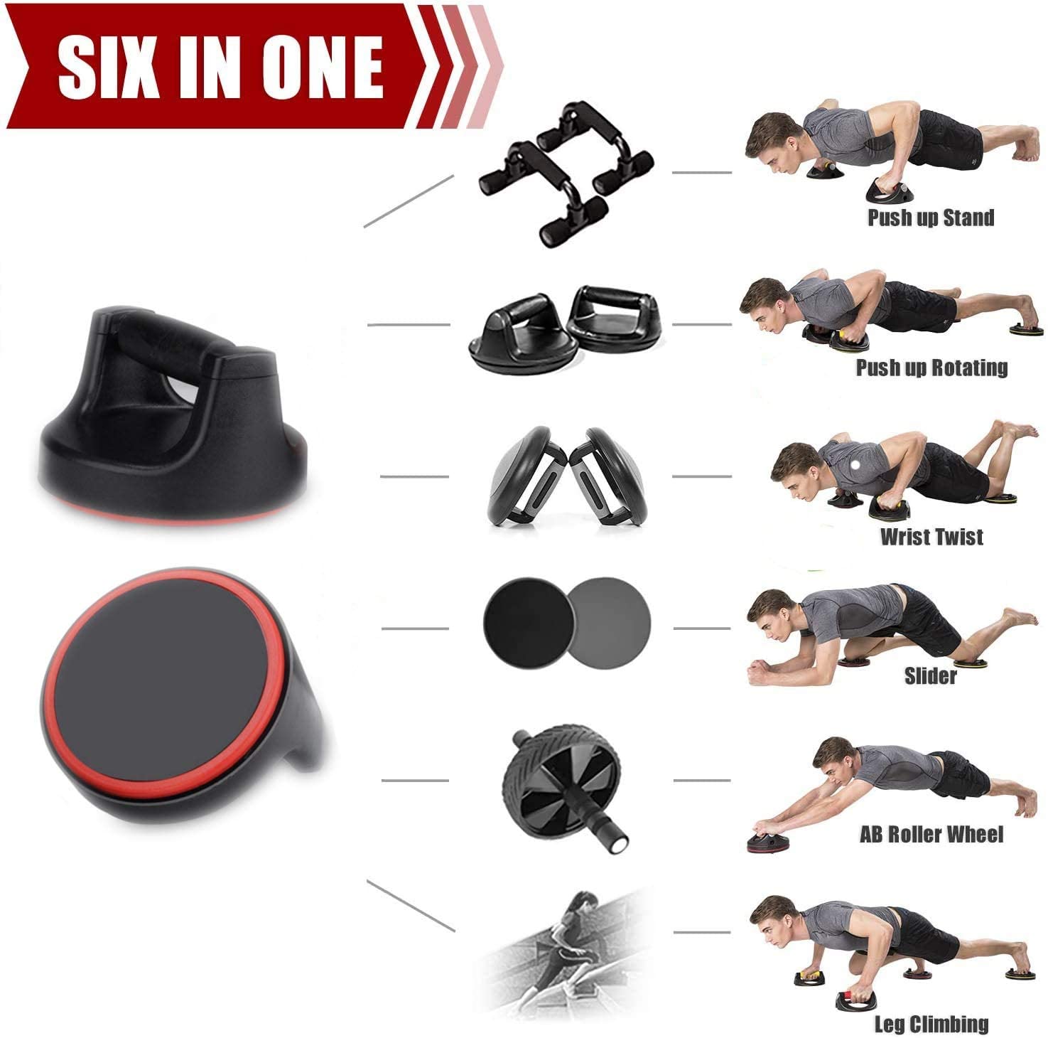 Portable Push Up Handles for Floor, Pushup Bars for Men, Total Pushup with Non-Slip, Multi-Functional for Whole Body Workouts
