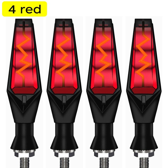 Led Richtingaanwijzer Voor Motorcycle Amber Richtingaanwijzers Gebouwd Flasher Relais Knipperende Led Indicatoren Lamp Dubbelzijdig Blinker: 4pcs red