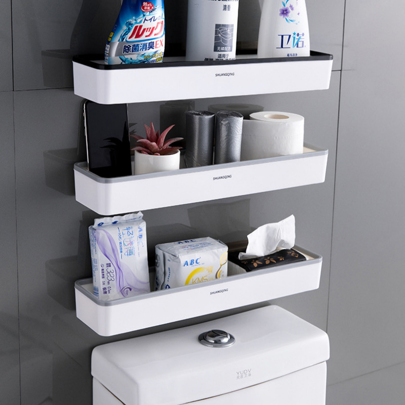 Væghængt toilet badeværelse opbevaringsskab stativ hulfri multifunktionel artefakt over hylde organizer toiletstativ