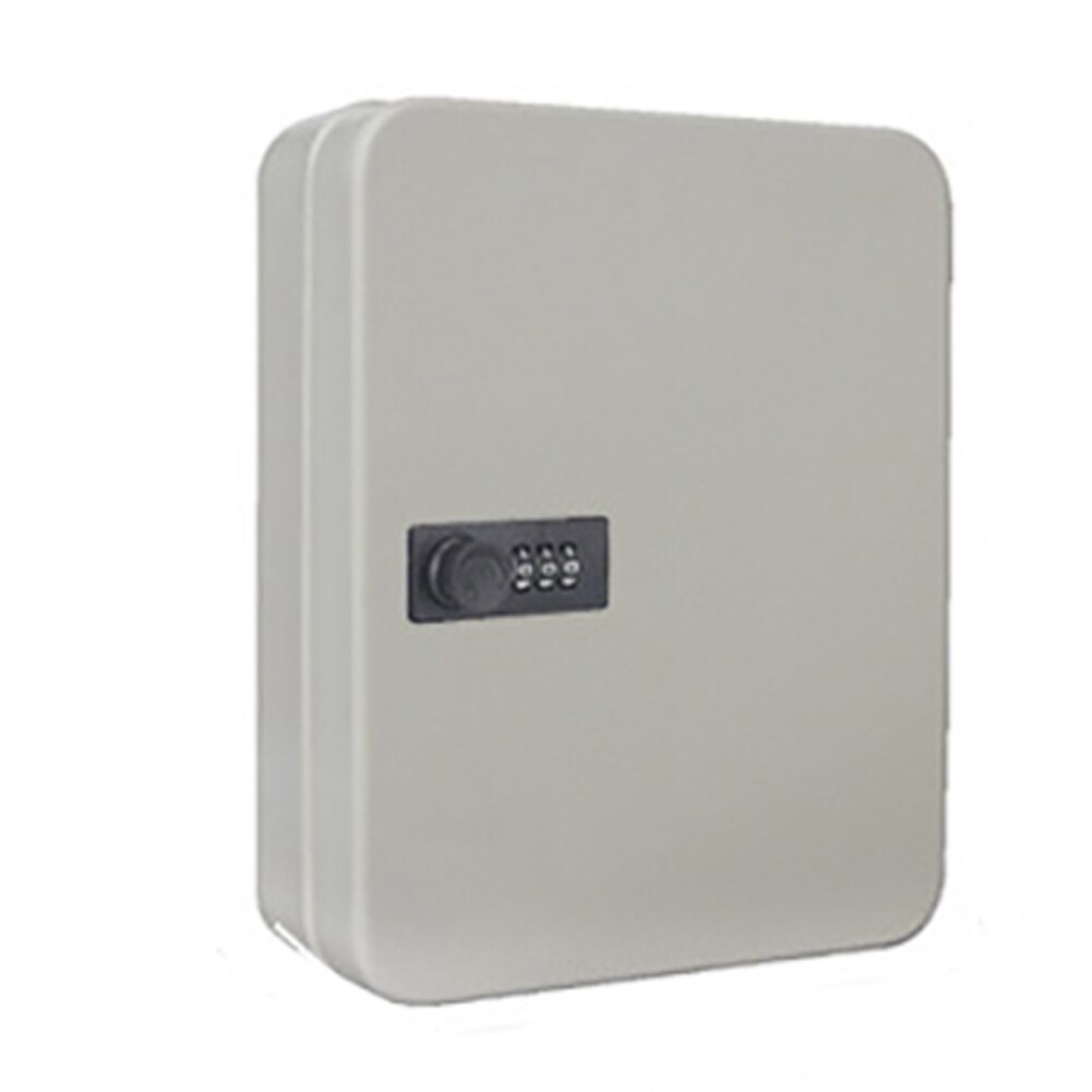 Password Wall Mounted Storage Cabinet Combination Lock Resettable Code Key Safe Box Organizer Indoor Outdoor Metal Office Home