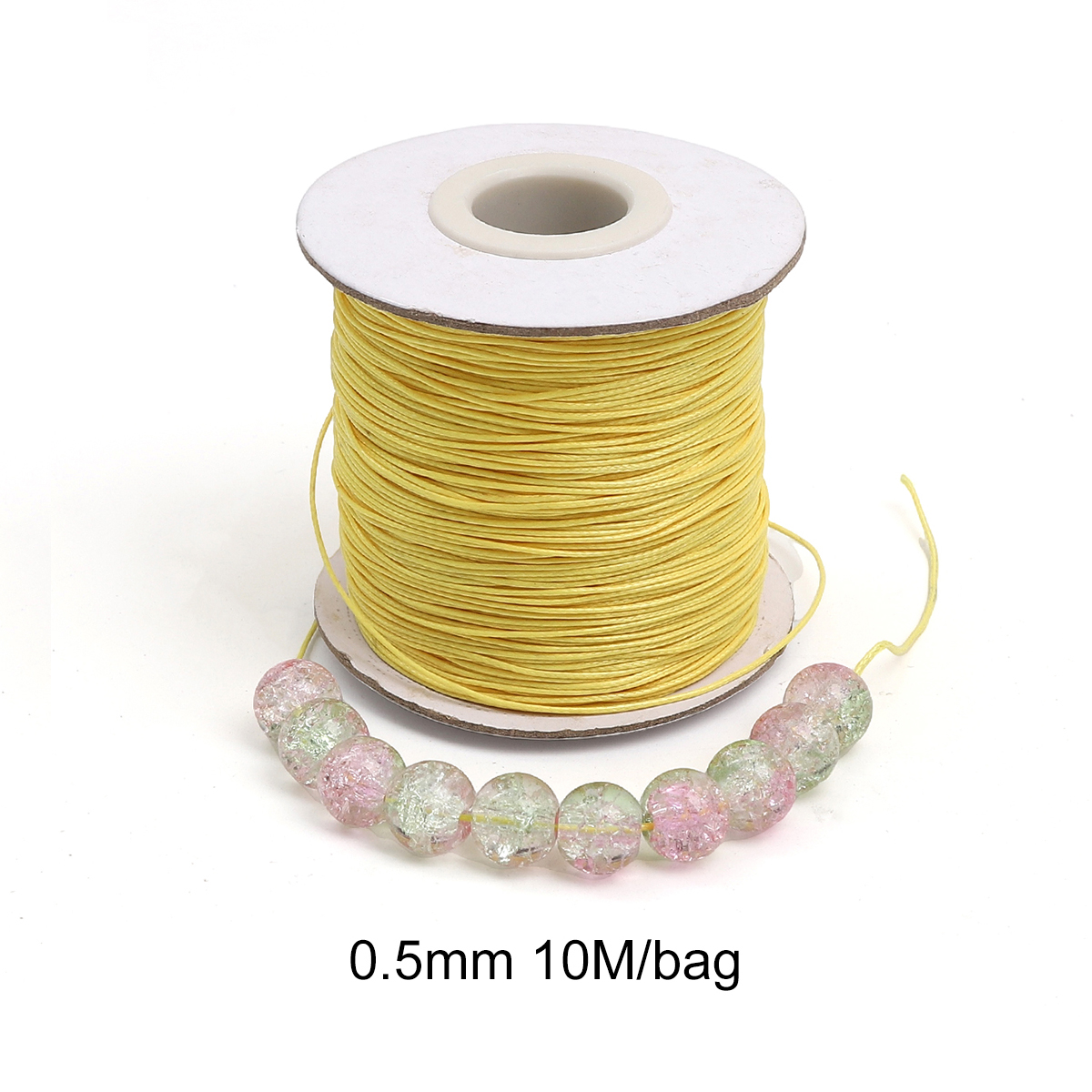 Cordão de algodão encerado coreano 0.5mm, fio encerado, colar, corda, contas para pulseira diy, descobertas de fabricação de jóias, 10 m/lote
