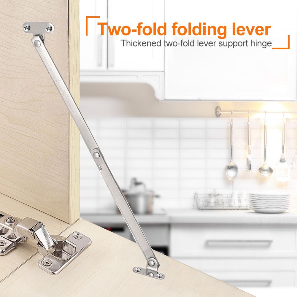 2pcs Kitchen Cabinet Adjustable Stays Door Lift Up Lid Support Door Stay Hinge Fold Strut Folding Trolley Door Rod