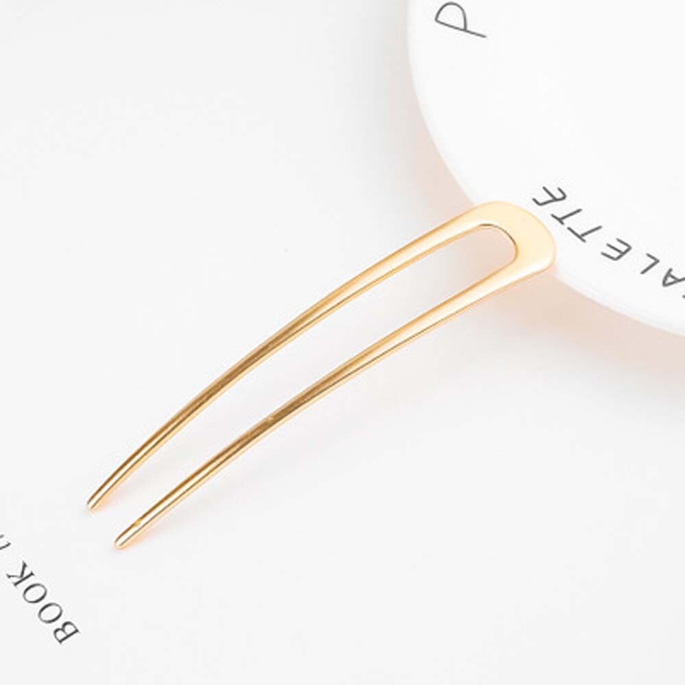 Femmes filles Style japonais en alliage de métal u-forme pince à cheveux Vintage bâtons de cheveux pour femmes dame épingle à cheveux chignon Style outil chapeaux: 5