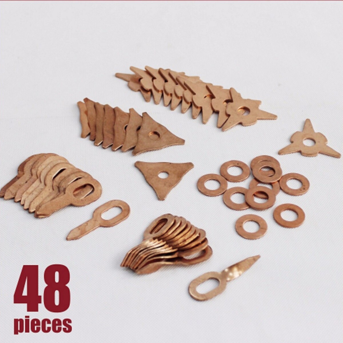 48 Pcs Stud Welding Kit Accessories Straight Twisted Dent Pulling Rings Hook Washer Round Star Pads Spotter Starter Kit