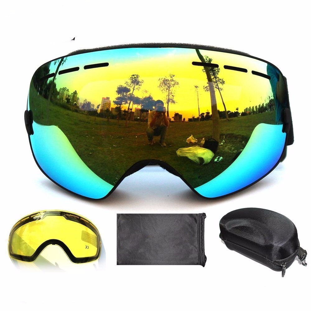 BENICE snowboard goggles 2 dubbele lens UV400 anti-fog sferische ski bril skiën mannen vrouwen ski bril + lens + Box Set