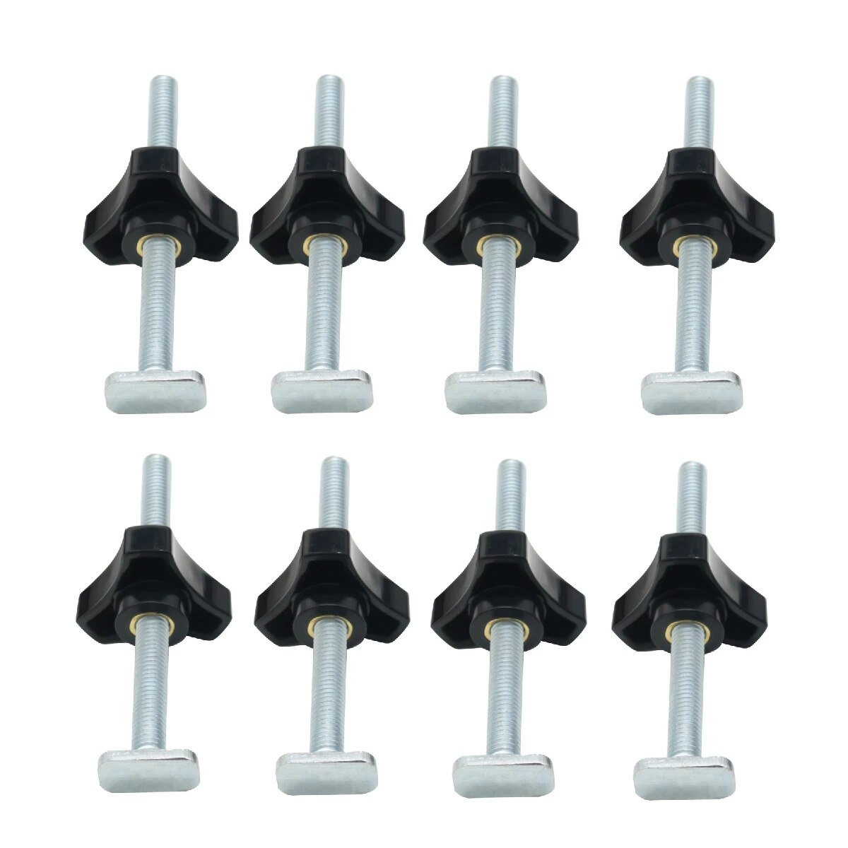 Kit de boutons de boulons en T, écrou coulissant pour piste d'onglet, fente en T, jeu de boulons et d'écrous en T, vis en T et écrou à bouton en plastique, 10/16 pièces: WHITE