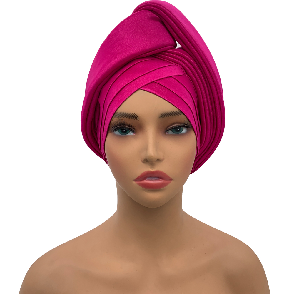 Nigeria Rohseide Autogele Headtie Hochzeit Party Kopfbedeckung Turbante Afrikanische Dame Kopfwickel Geknotete Turban Kappe für Frauen: Staubigen Kamel