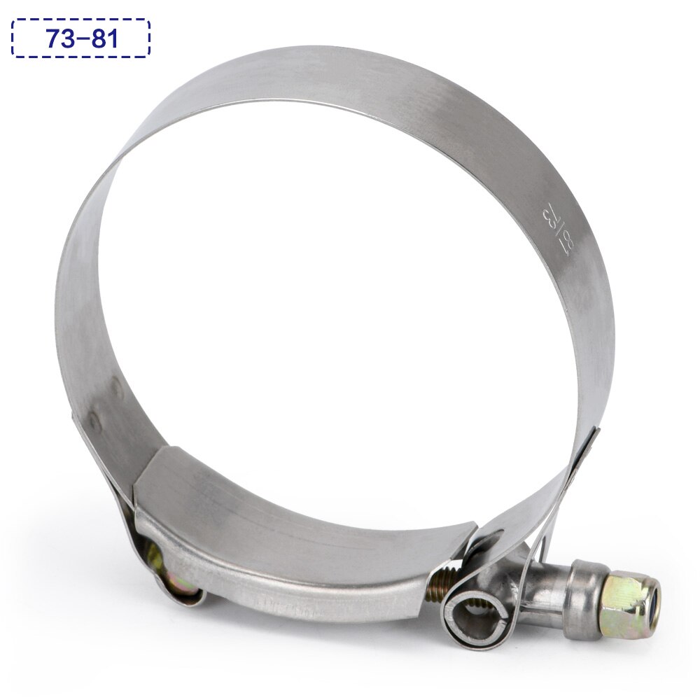 2 "2,25" 2,5 "3" 3,5 "Abrazadera T tornillo abrazadera T manguera abrazadera de acero inoxidable t-bolt Turbo Silcone abrazadera de manguera 56-125mm T abrazaderas Clip: Plata