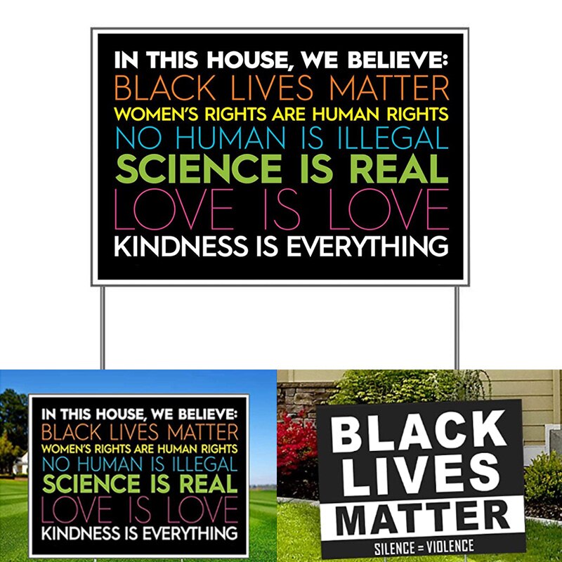 Yard Sign Woman's Rights Human Rights Bright Colors for Garden Party Lawn Outdoor _WK