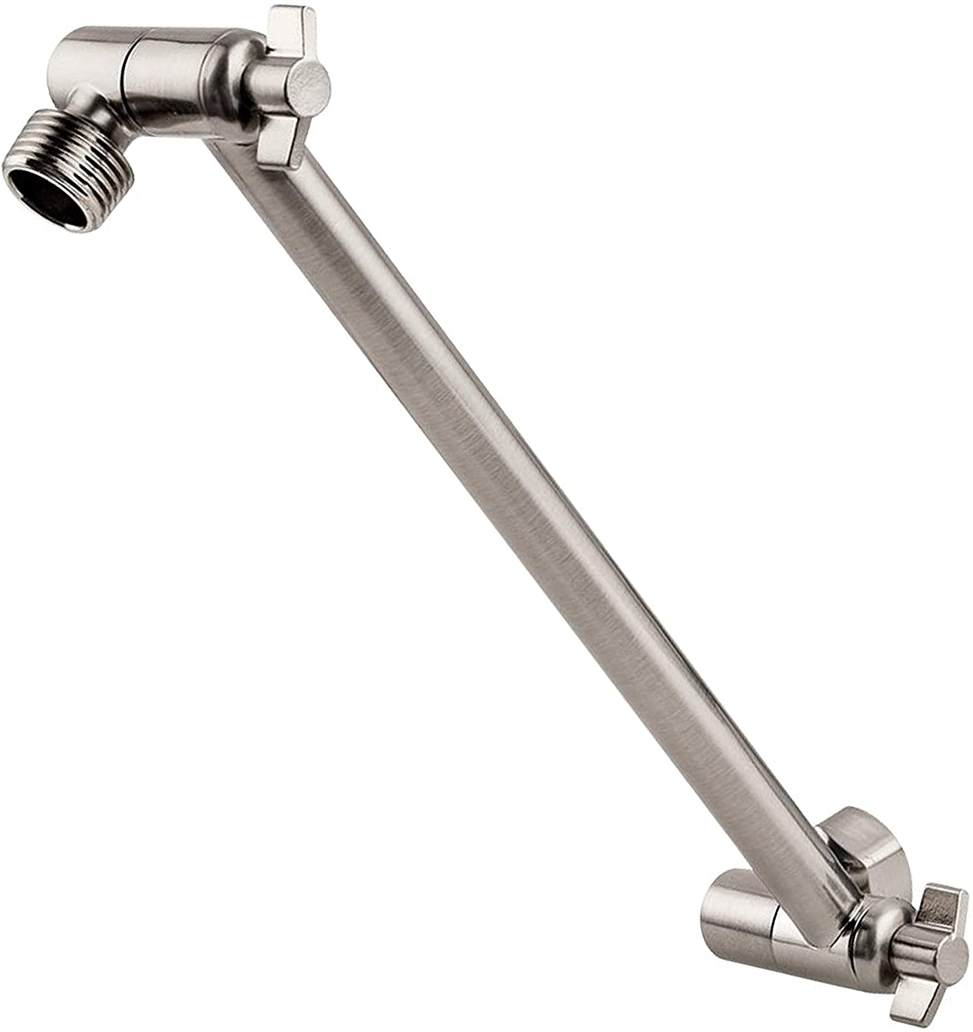 11&quot; Solid Brass Adjustable Shower Extension Arm with Lock Joints Lower or Raise Handheld Showerhead to Your Height: Brushed Nickel