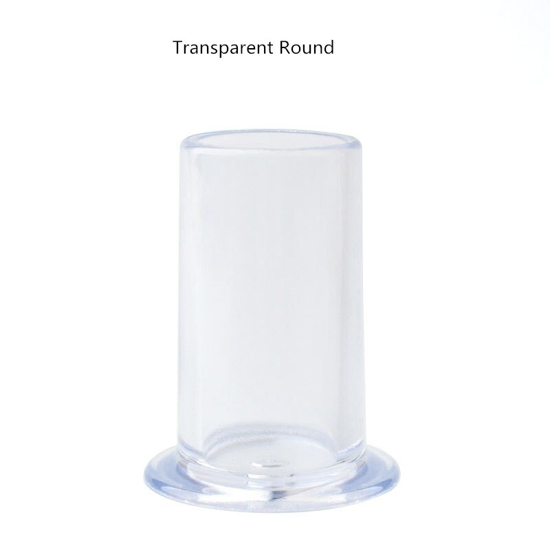 1pc opbergdozen voor nagelkunstkwasten, nagelkwasten, tekenpenselen, vijlen, ronde, stofbestendige make-up organizer: Transparante ronde